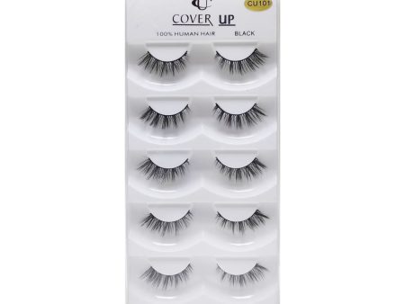 Cover Up 100% Human Hair Eyelash Black  CU-101 For Cheap