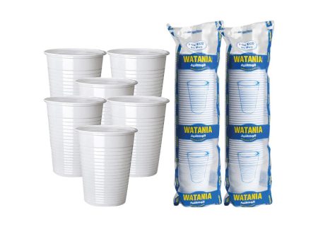 Watania Plastic Drinking  Cups 7Oz - 50Pcs x 2 Set Supply