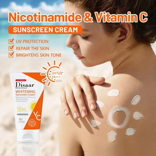 Disaar Nicotinamide & Vitamin C Whitening Sunscreen Cream SPF50 PA+++ - 80g Hot on Sale