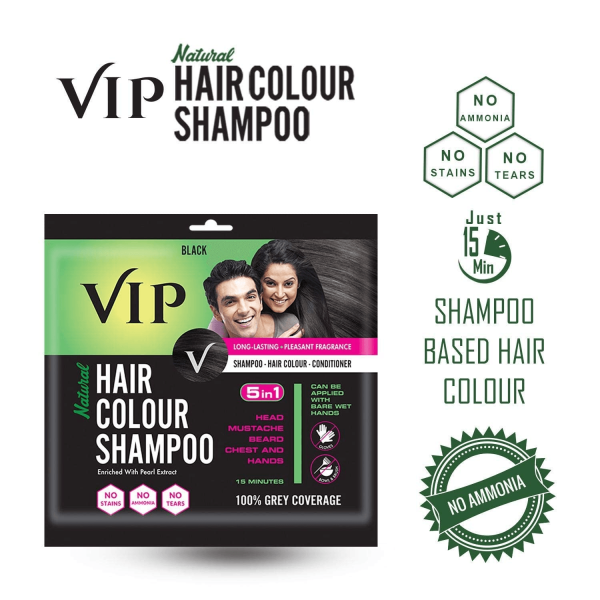 VIP Hair Colour Shampoo Black - 40ml Online