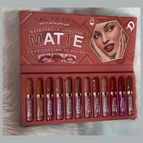 WaterProof Lip Gloss Mate Lip Stick - 5g×12Pcs on Sale