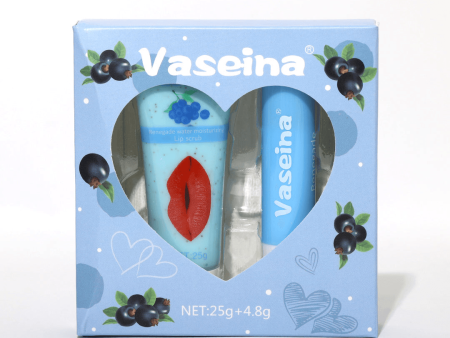 Vaseina BlueBerry Water Moisturizing Lip Scrub + Lip Balm - 25g+4.8g Fashion