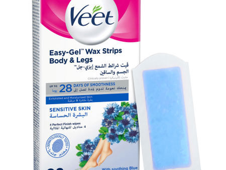 Veet Hair Removal Cold Wax Strips Sensitive Skin - 20 Strips Online Sale