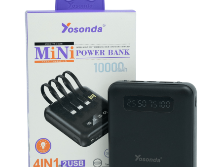 Yosonda 10000mAh 4 in 1 Fast Charging Power Bank 2.1A YXD-A38 on Sale