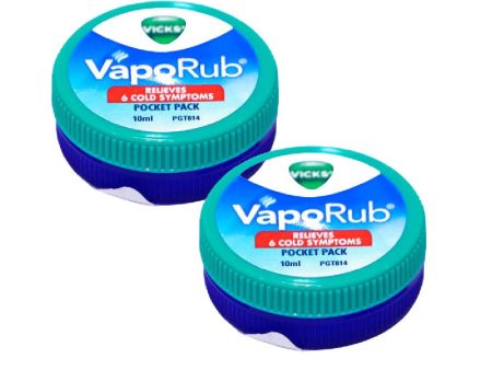 Vicks VapoRub Relieves 6 Cold Symptoms 10ml x 2Pcs (Offer) Fashion