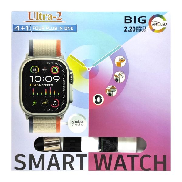 Ultra-2 Big Screen Smart Watch With 4 Bands Online