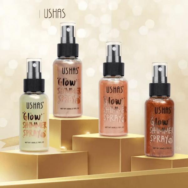 Ushas Glow Shimmer Glitter Moisturizing Face and Body Spray Cheap