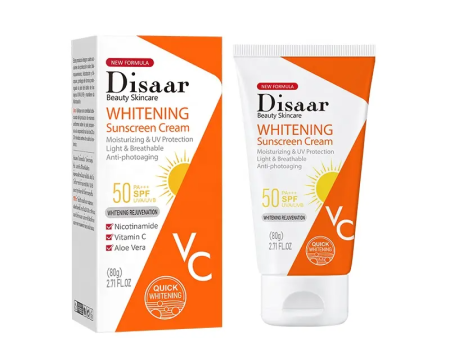 Disaar Nicotinamide & Vitamin C Whitening Sunscreen Cream SPF50 PA+++ - 80g Hot on Sale