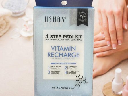 Ushas Vitamin Recharge 4 Step Pedi Kit - 4 Pcs × 20 g Hot on Sale