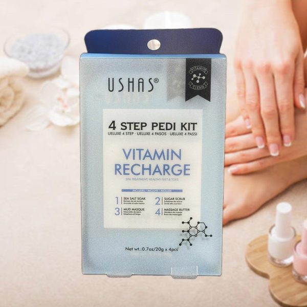 Ushas Vitamin Recharge 4 Step Pedi Kit - 4 Pcs × 20 g Hot on Sale