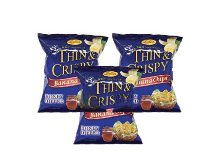 Thin & Crispy Banana Chips Honey Dip 40gm - Leslie s x 3 Pcs For Sale