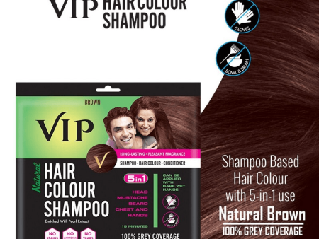 VIP Hair Colour Shampoo Brown - 20ml For Discount