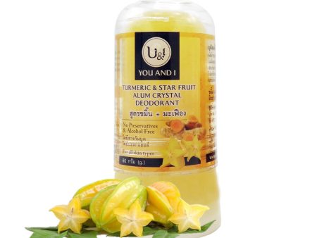 U&I Turmeric & Star Fruit Alum Crystal Deodorant - 80g on Sale