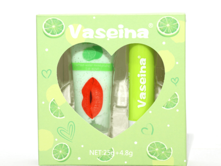 Vaseina Lemon Water Moisturizing Lip Scrub + Lip Balm - 25g+4.8g Online Hot Sale