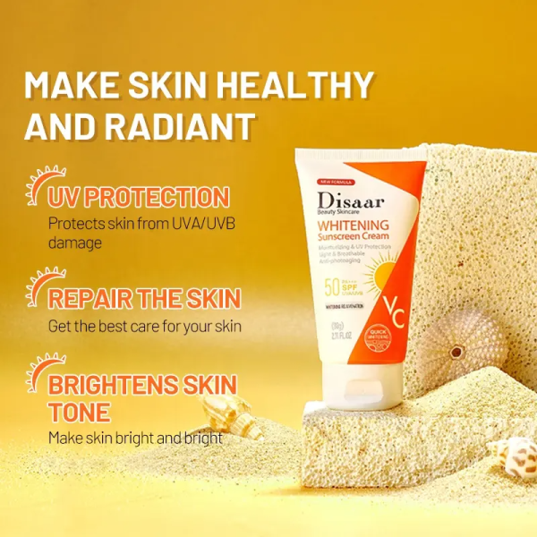 Disaar Nicotinamide & Vitamin C Whitening Sunscreen Cream SPF50 PA+++ - 80g Hot on Sale