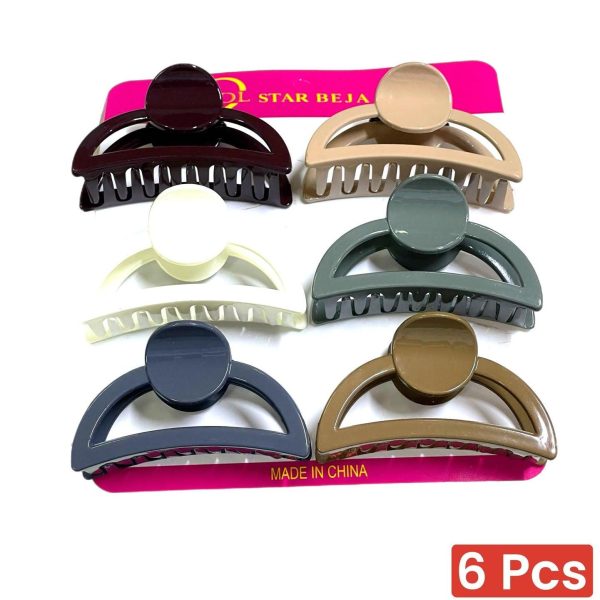 Trendy Hair Claw Clips - 6 Pcs (457818) Fashion