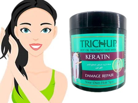 Trichup Keratin Damage Repair Hot Oil Treatment Hair Mask - 500ml Hot on Sale