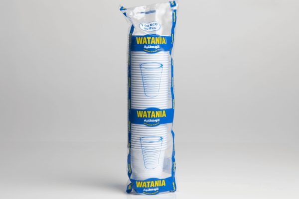 Watania Plastic Drinking  Cups 7Oz - 50Pcs x 2 Set Supply