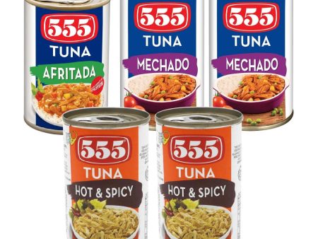 555 Tuna 2 Hot and Spicy 2 Mechado 1 Afritada 155gm Value Pack Online Hot Sale